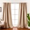 2-Piece Blackout Curtains with Tiebacks and Rod Pocket Design Thermal Insulated and Machine Washable